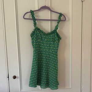 Zara Green Floral Mini Dress